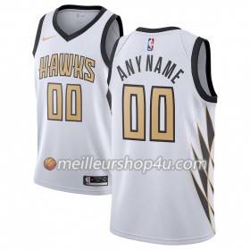 Maillot Basket Homme Atlanta Hawks Personnalisé 2018-19 Nike City Edition Blanc Swingman